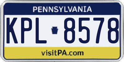 PA license plate KPL8578