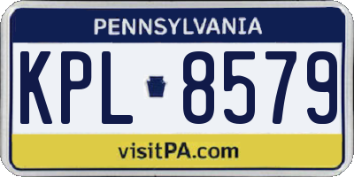 PA license plate KPL8579