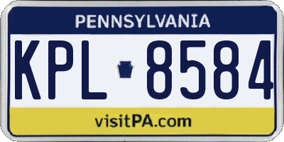 PA license plate KPL8584