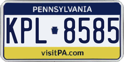 PA license plate KPL8585