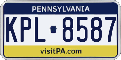 PA license plate KPL8587