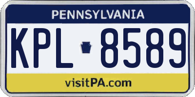 PA license plate KPL8589