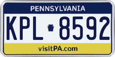 PA license plate KPL8592