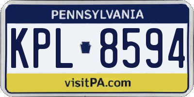PA license plate KPL8594