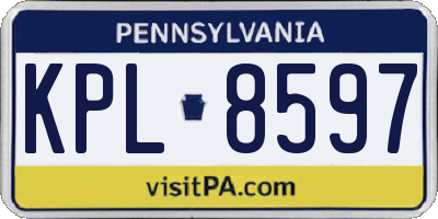 PA license plate KPL8597