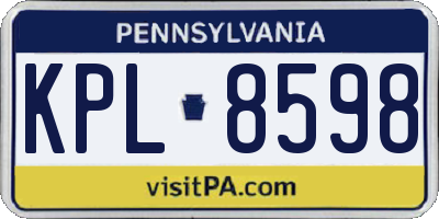 PA license plate KPL8598