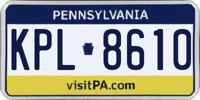 PA license plate KPL8610