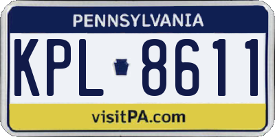 PA license plate KPL8611