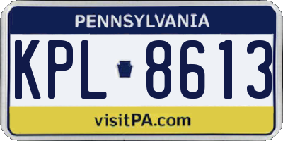 PA license plate KPL8613