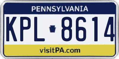 PA license plate KPL8614