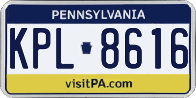 PA license plate KPL8616