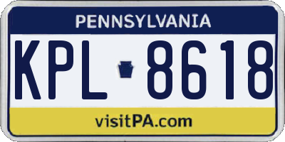 PA license plate KPL8618