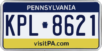 PA license plate KPL8621
