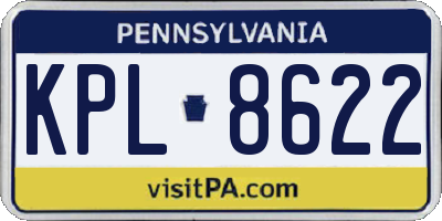 PA license plate KPL8622