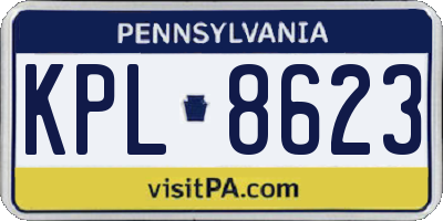 PA license plate KPL8623