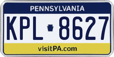 PA license plate KPL8627