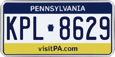 PA license plate KPL8629