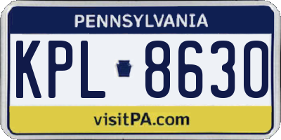 PA license plate KPL8630