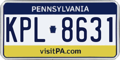PA license plate KPL8631