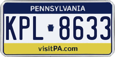 PA license plate KPL8633