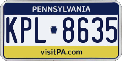 PA license plate KPL8635
