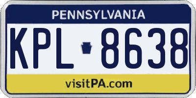 PA license plate KPL8638