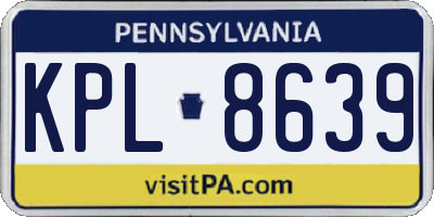 PA license plate KPL8639