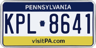 PA license plate KPL8641