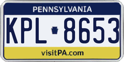 PA license plate KPL8653