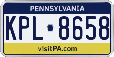 PA license plate KPL8658