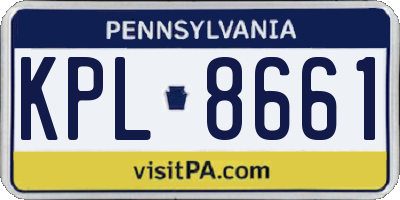 PA license plate KPL8661