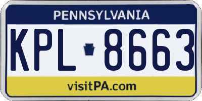 PA license plate KPL8663