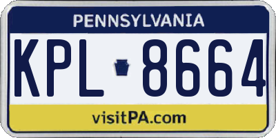 PA license plate KPL8664