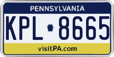 PA license plate KPL8665