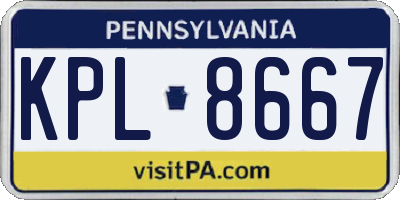 PA license plate KPL8667