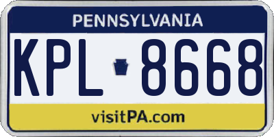 PA license plate KPL8668