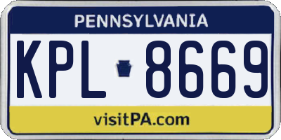 PA license plate KPL8669