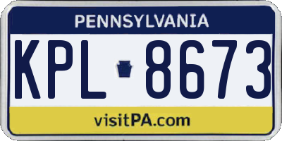 PA license plate KPL8673
