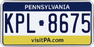 PA license plate KPL8675
