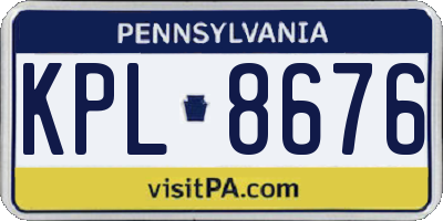 PA license plate KPL8676