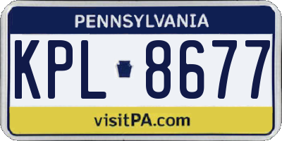 PA license plate KPL8677