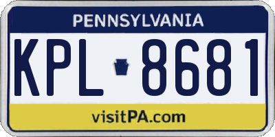 PA license plate KPL8681