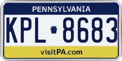 PA license plate KPL8683
