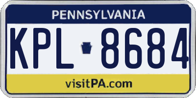 PA license plate KPL8684