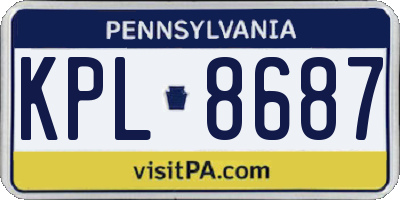 PA license plate KPL8687