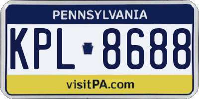 PA license plate KPL8688