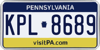 PA license plate KPL8689