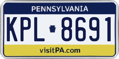 PA license plate KPL8691