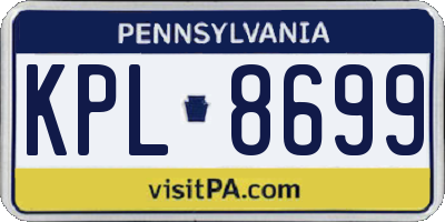 PA license plate KPL8699