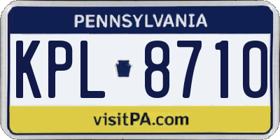 PA license plate KPL8710